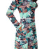 T-Rex Bones Footprints Green Long Sleeve Midi Dress 5