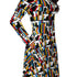 Mondrian Cat Library Long Sleeve Midi Dress 5