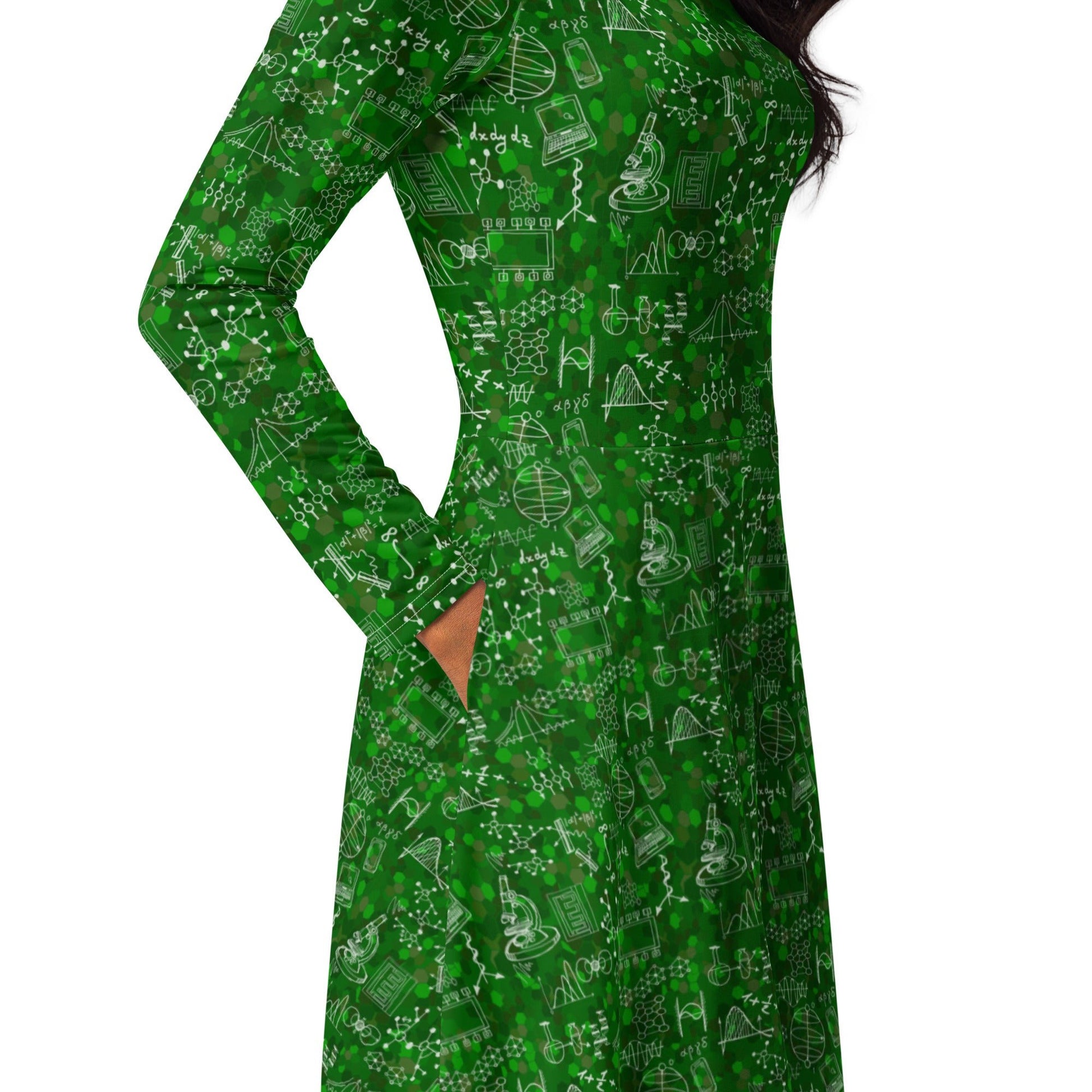Mad Science Lab Green Long Sleeve Midi Dress 5