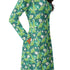 Dinosaur Smiles Flowers and Leaves Long Sleeve Midi Dress 5