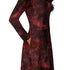 Red Nebula Space Long Sleeve Midi Dress 5