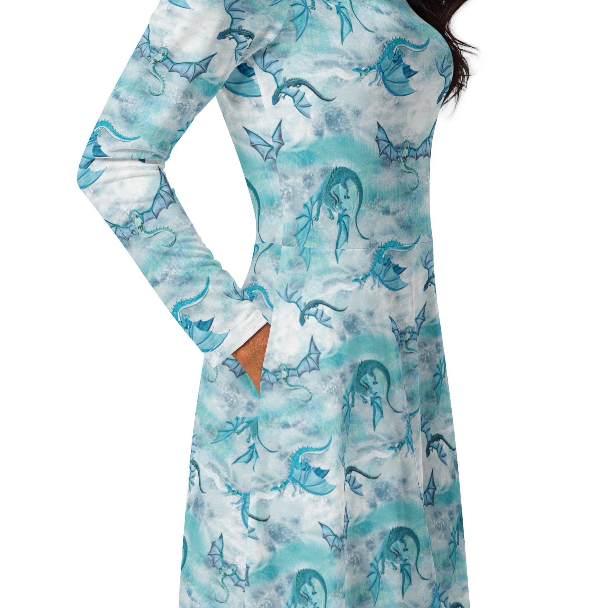 Frost Dragons Long Sleeve Midi Dress 5