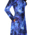 Blue Purple Nebula Space Long Sleeve Midi Dress 5