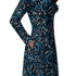 Dotted Blue Musical Notes Black Long Sleeve Midi Dress 5