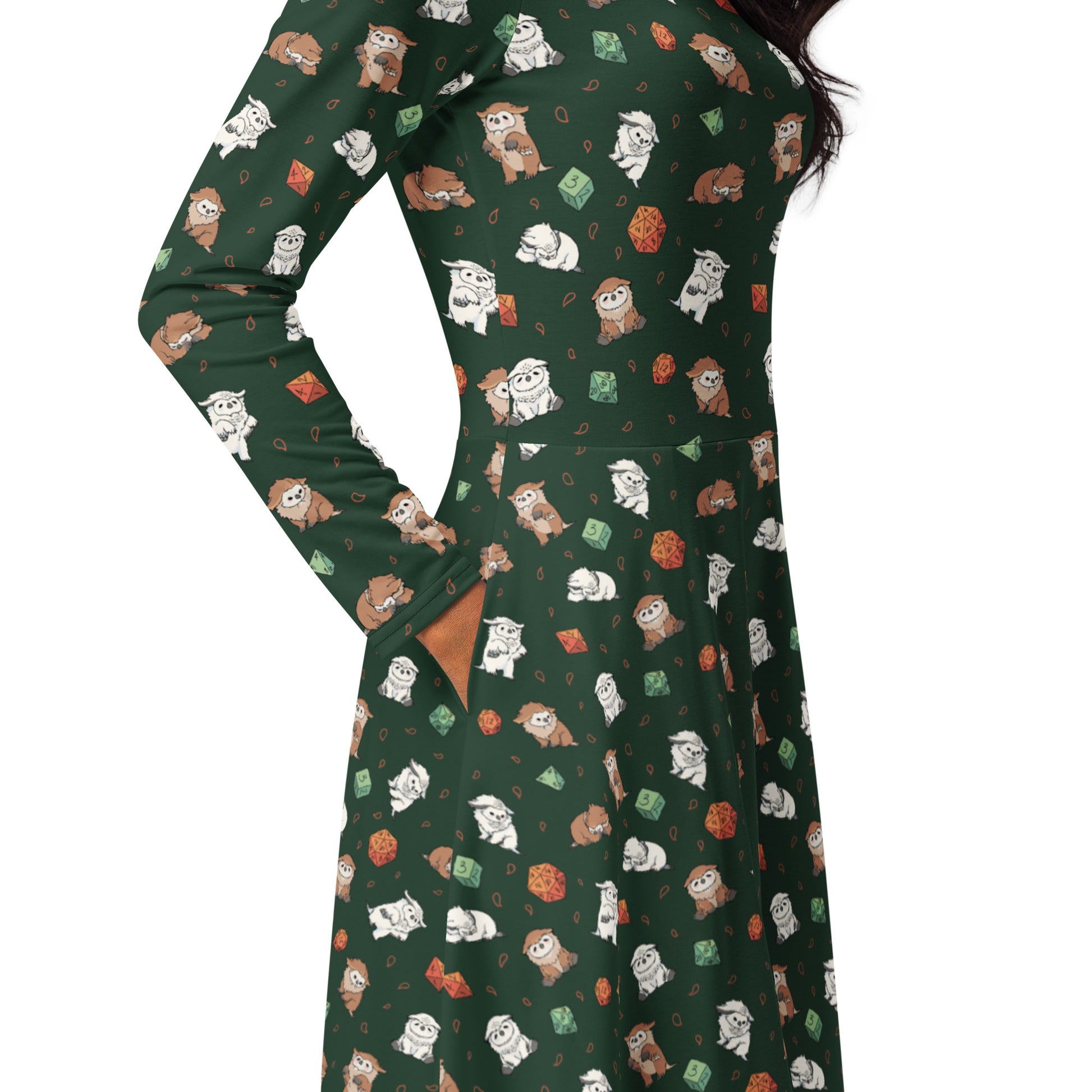 Dnd Owlbears Long Sleeve Midi Dress 5