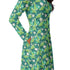 Dinosaur Smiles Flowers and Leaves Long Sleeve Midi Dress 5