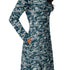 Military Fighter Jet Navy Camo Blue Long Sleeve Midi Dress 5
