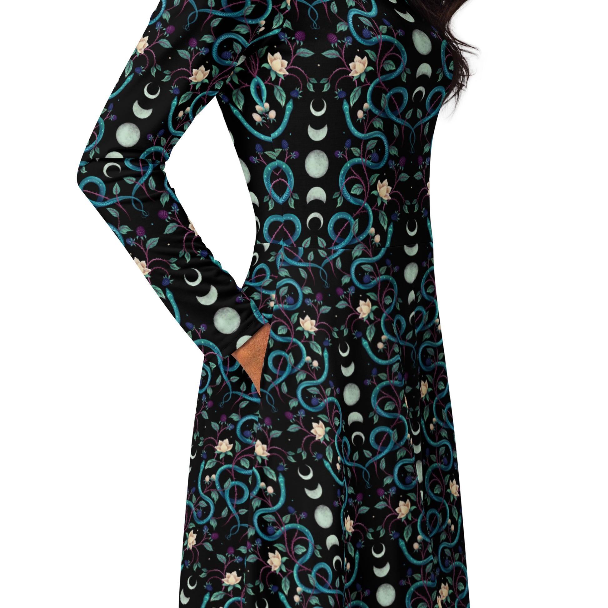Episodic Serpent Moon Long Sleeve Midi Dress 5