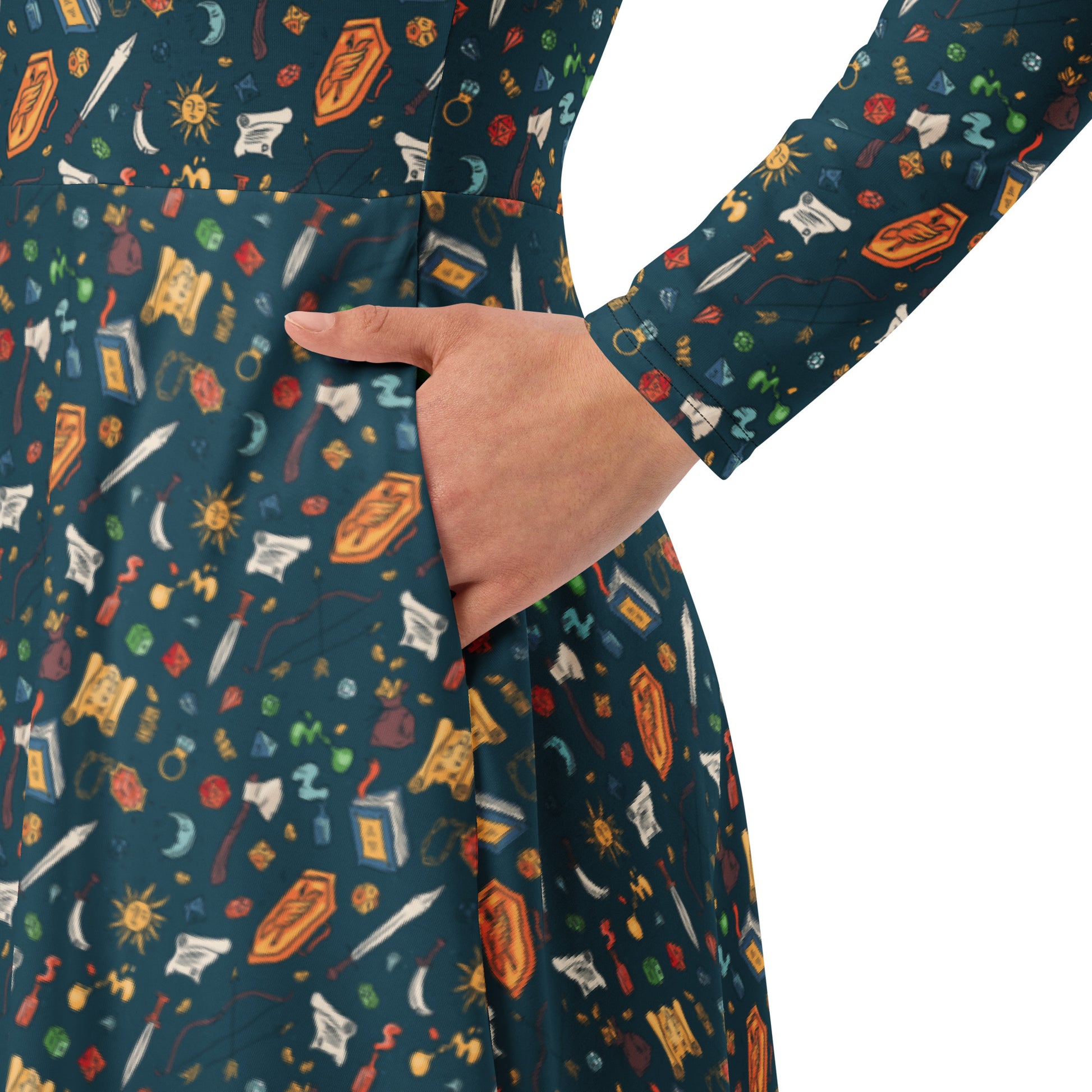 Dnd Adventure Long Sleeve Midi Dress 6