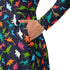Colorful Dinosaur Silhouettes Navy Long Sleeve Midi Dress 6