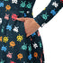 Pixel Monsters Teal Video Game Long Sleeve Midi Dress 6