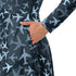 Airplanes Blue Camouflage Blue Long Sleeve Midi Dress 6