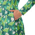 Dinosaur Smiles Flowers and Leaves Long Sleeve Midi Dress 6