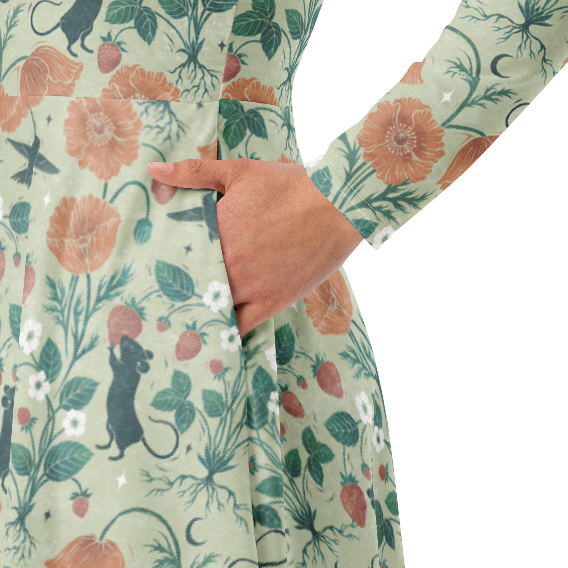 Spring Garden Long Sleeve Midi Dress 6
