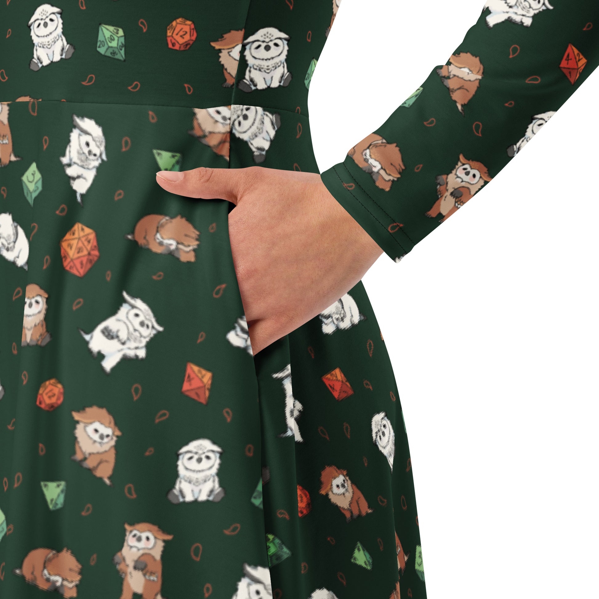 Dnd Owlbears Long Sleeve Midi Dress 6