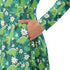Dinosaur Smiles Flowers and Leaves Long Sleeve Midi Dress 6