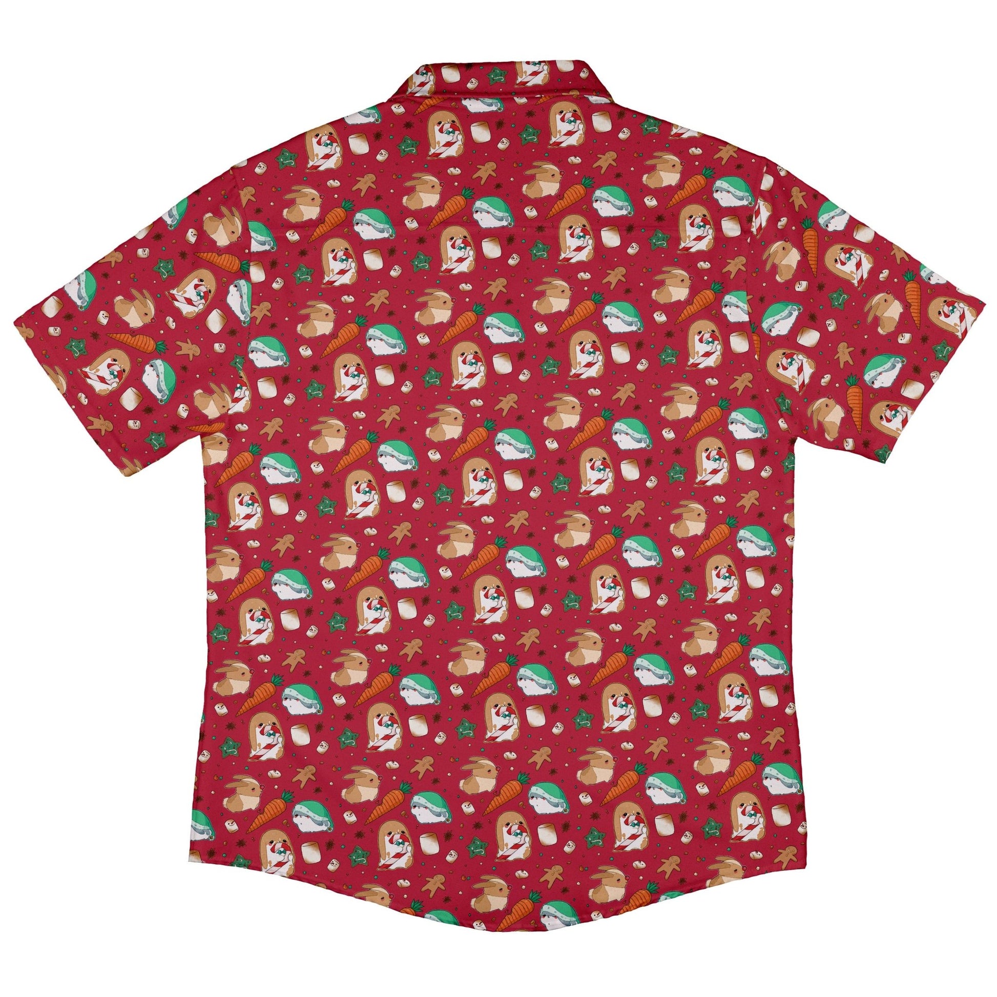 Cinnamon Anime Bunnies Button Up Shirt Geek Nerd adult sizing Christmas Print Design by Ardi Tong