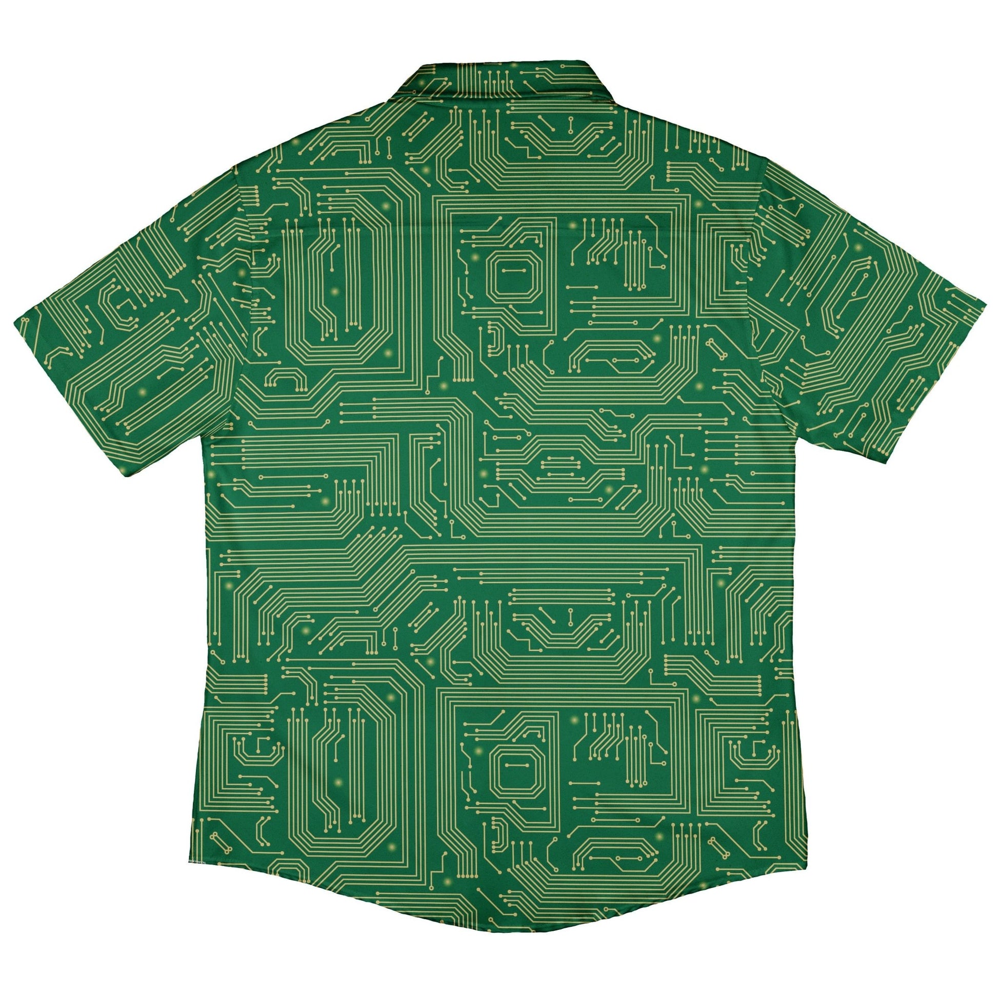 computer circuit board yellow green Button Up Shirt Geek Nerd 0925 adult sizing All Adult Button Up Shirts