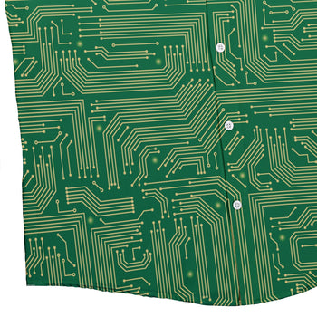 computer circuit board yellow green Button Up Shirt Geek Nerd 0925 adult sizing All Adult Button Up Shirts