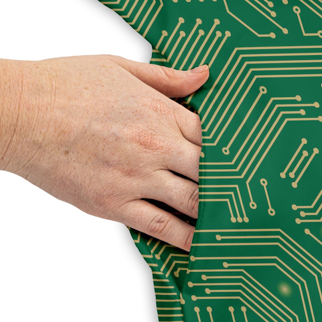computer circuit board yellow green Dress Geek Nerd 0925 computer print FLOW DESC WRITING