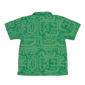computer circuit board yellow green Youth Hawaiian Shirt Geek Nerd 0925 computer print FLOW DESC WRITING
