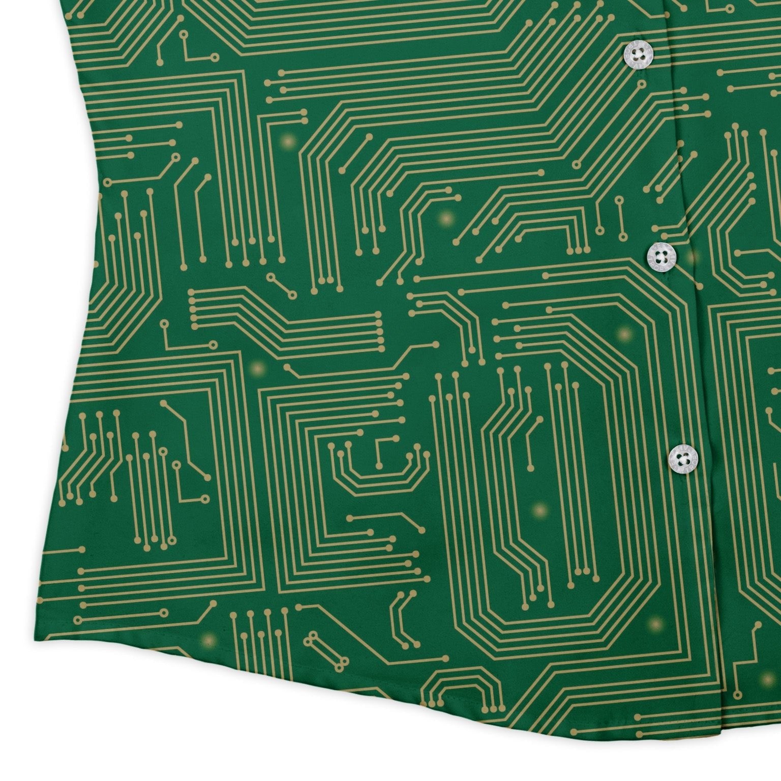 computer circuit board yellow green Curvy Button Up Shirt Geek Nerd 0925 All Adult Button Up Shirts computer print