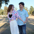 Science Bioengineer Germanation Sky Blue Button Up Shirt - adult sizing - lifestyle photo - science print