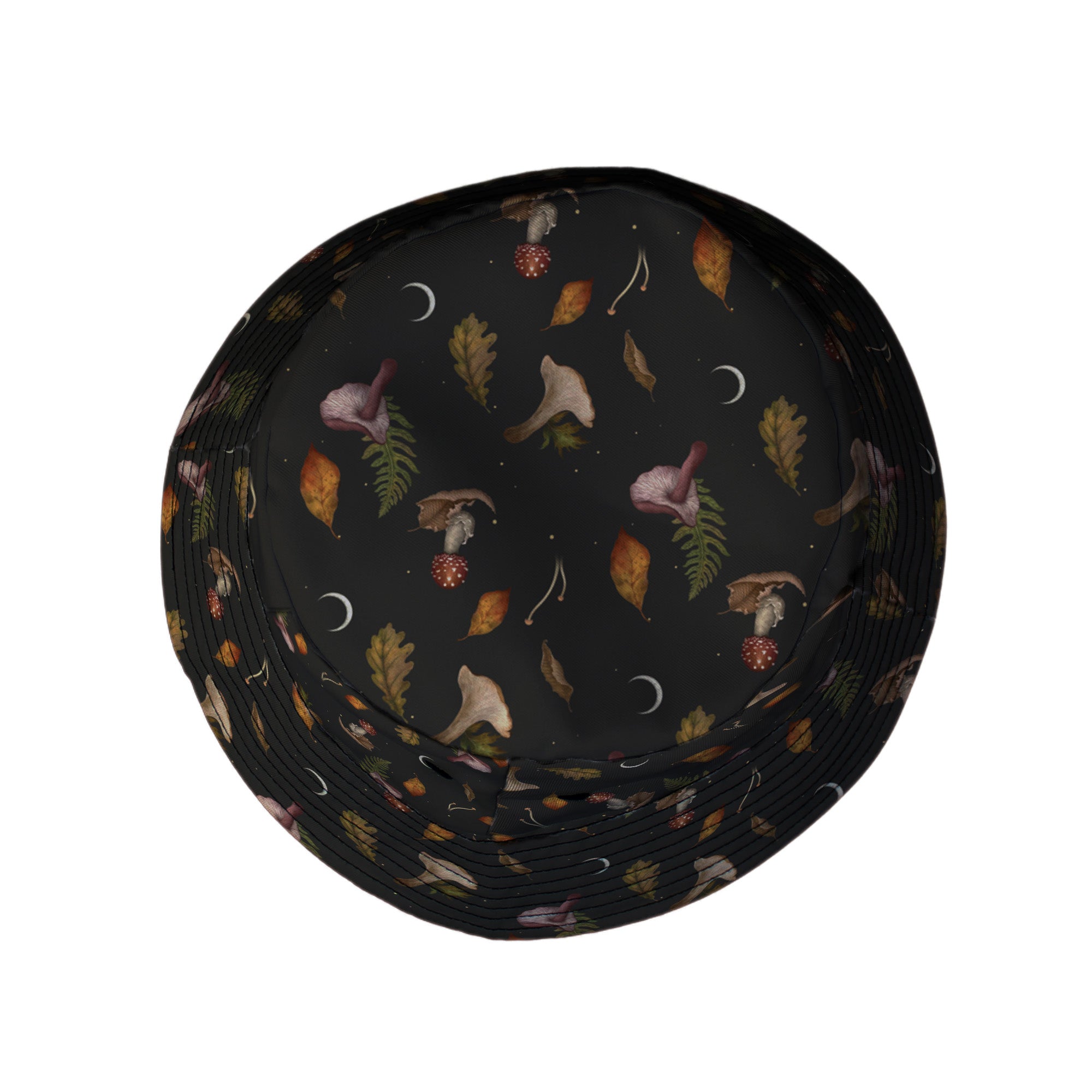 Episodic Autumn Mushrooms Space Bucket Hat - M - Grey Stitching - -