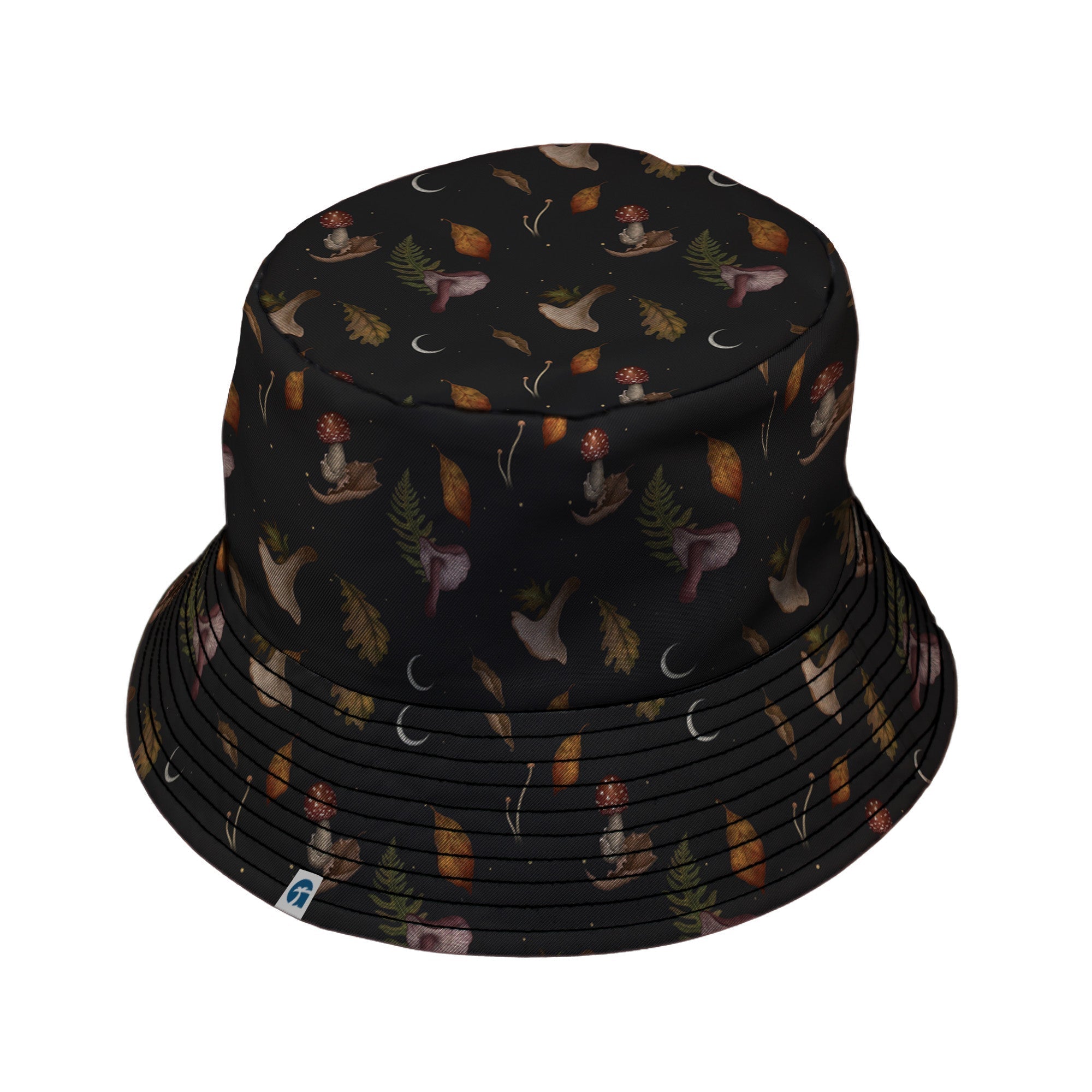 Episodic Autumn Mushrooms Space Bucket Hat - M - Black Stitching - -