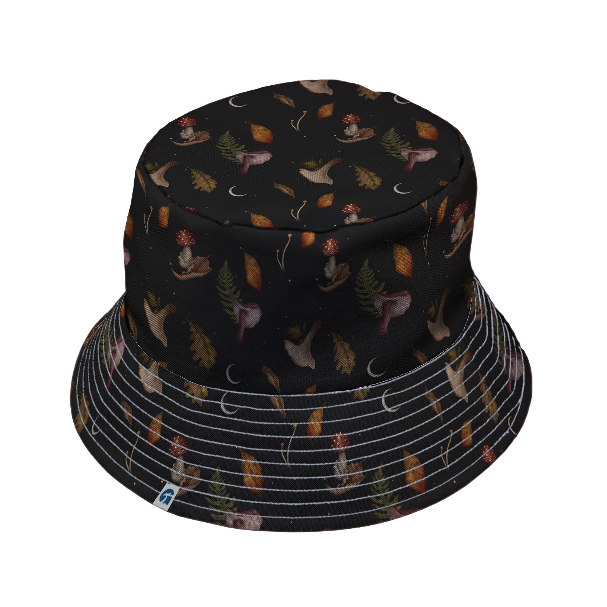 Episodic Autumn Mushrooms Space Bucket Hat - M - Grey Stitching - -
