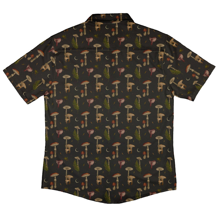 Episodic Autumn Mushrooms Space Button Up Shirt - XS - Hawaiian Shirt - No Pocket -