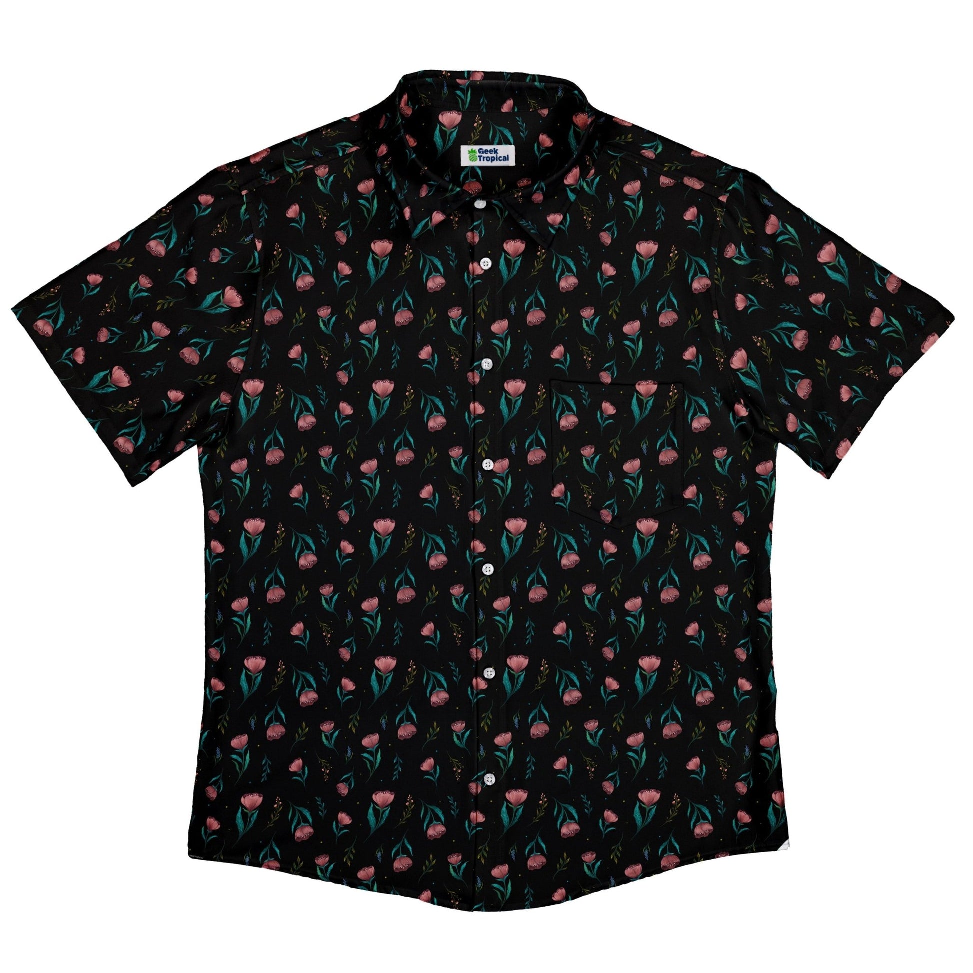Episodic Blooms Button Up Shirt - XS - Button Down Shirt - No Pocket -