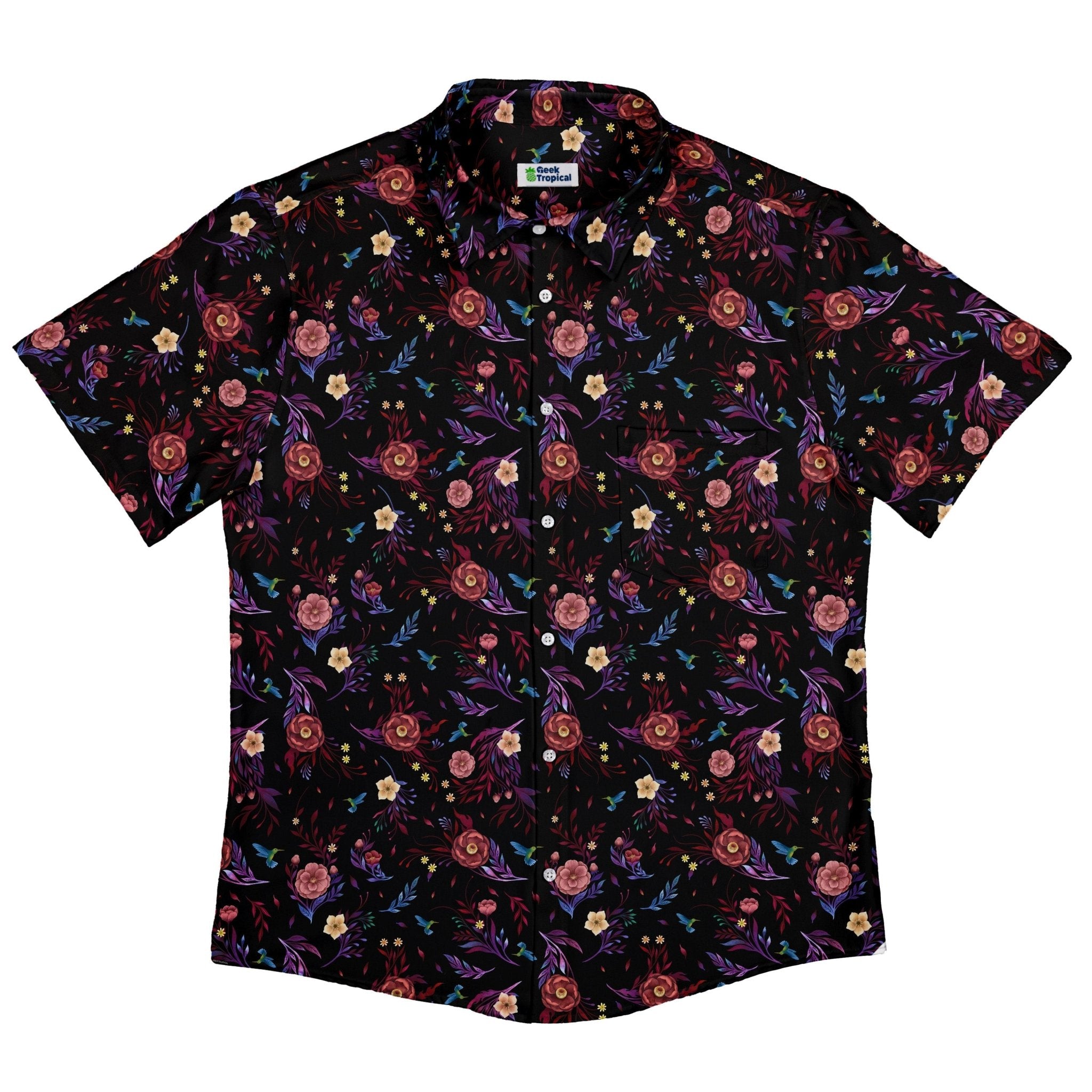 Episodic Camellia Bloom Button Up Shirt - XS - Button Down Shirt - No Pocket -