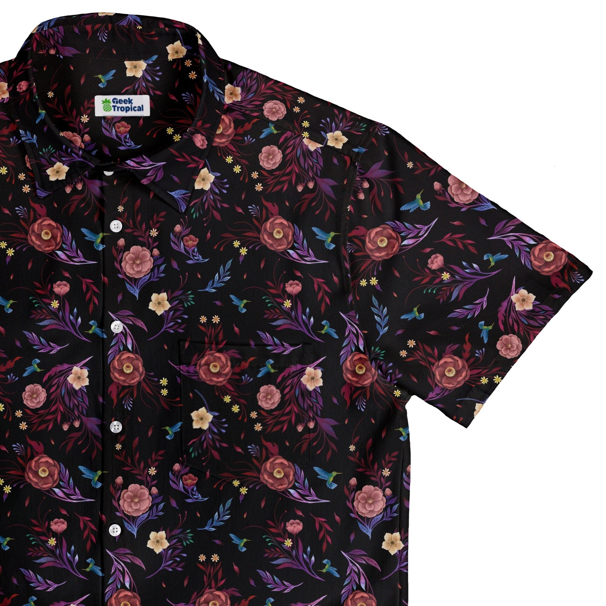 Episodic Camellia Bloom Button Up Shirt - XS - Hawaiian Shirt - No Pocket -