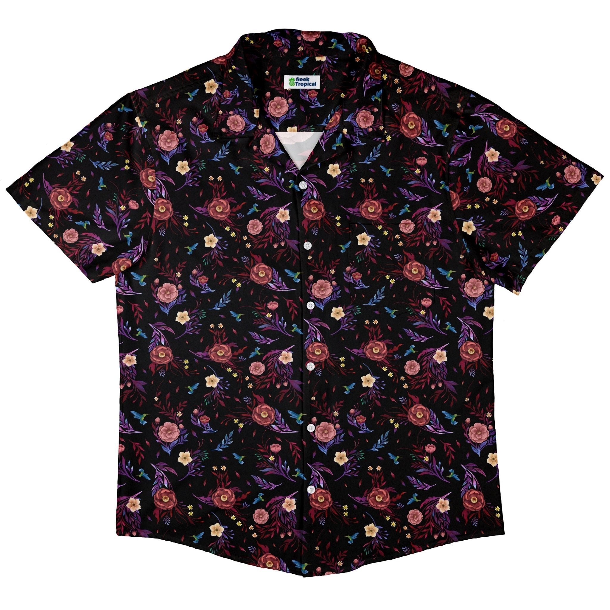 Episodic Camellia Bloom Button Up Shirt - XS - Hawaiian Shirt - No Pocket -