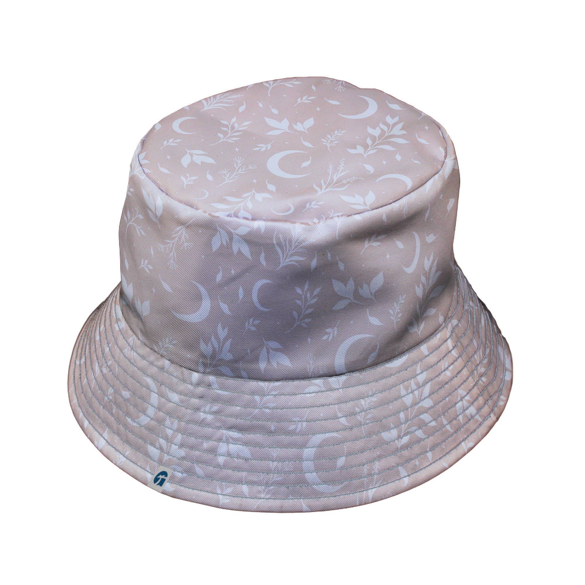 Episodic Crescent Moon Garden Biege Bucket Hat - M - Grey Stitching - -