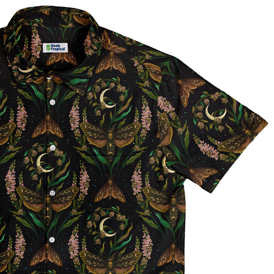 Episodic Death Moth Flow Button Up Shirt - XS - Hawaiian Shirt - No Pocket -