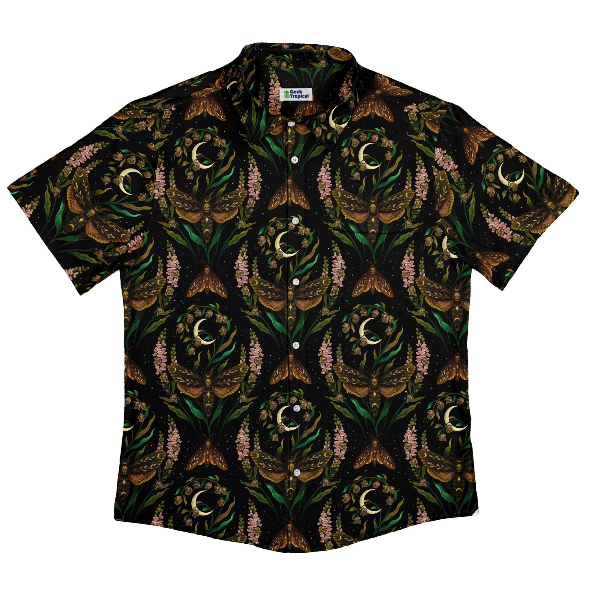 Episodic Death Moth Flow Button Up Shirt - XS - Button Down Shirt - No Pocket -