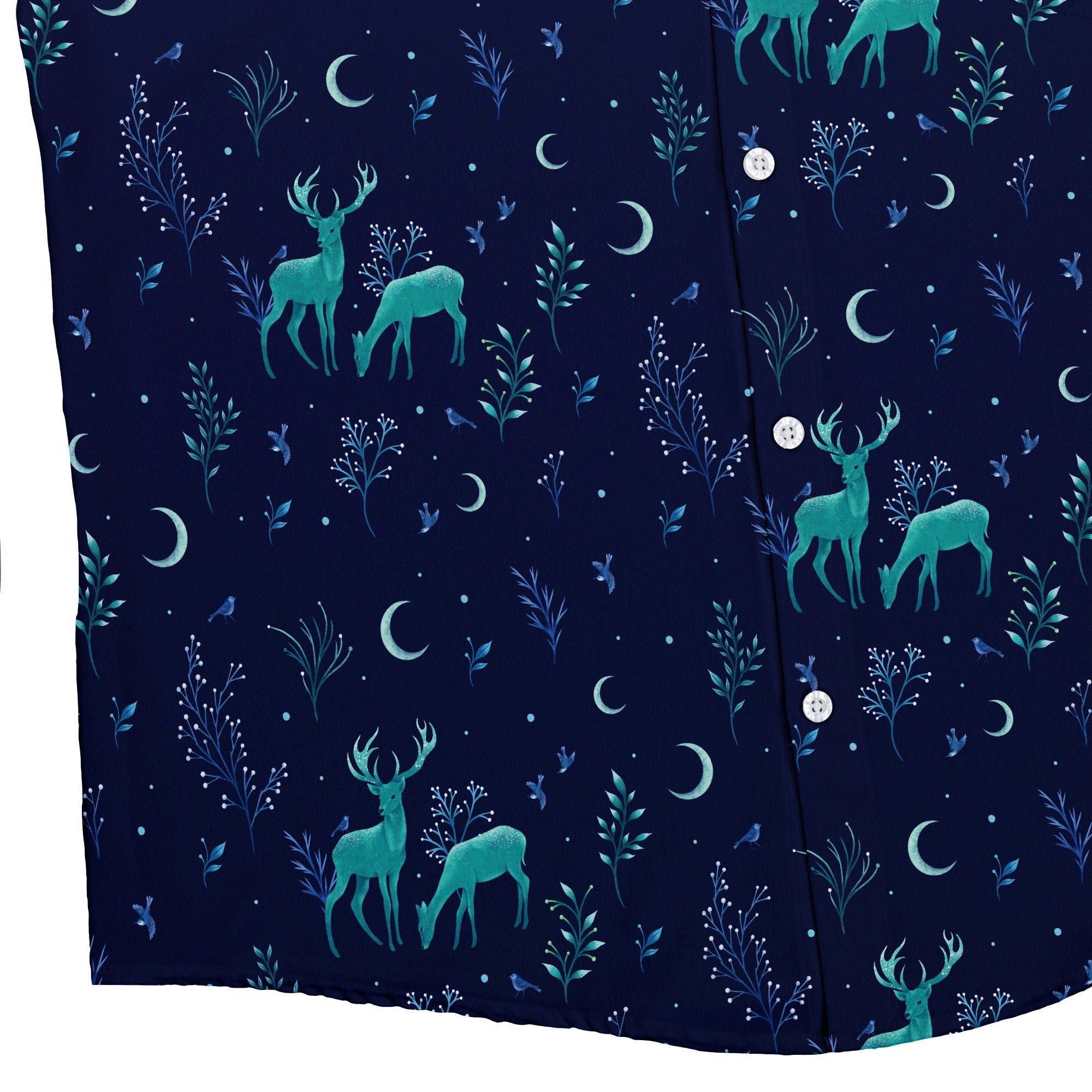 Episodic Deers in the Moonlight Button Up Shirt - XS - Hawaiian Shirt - No Pocket -