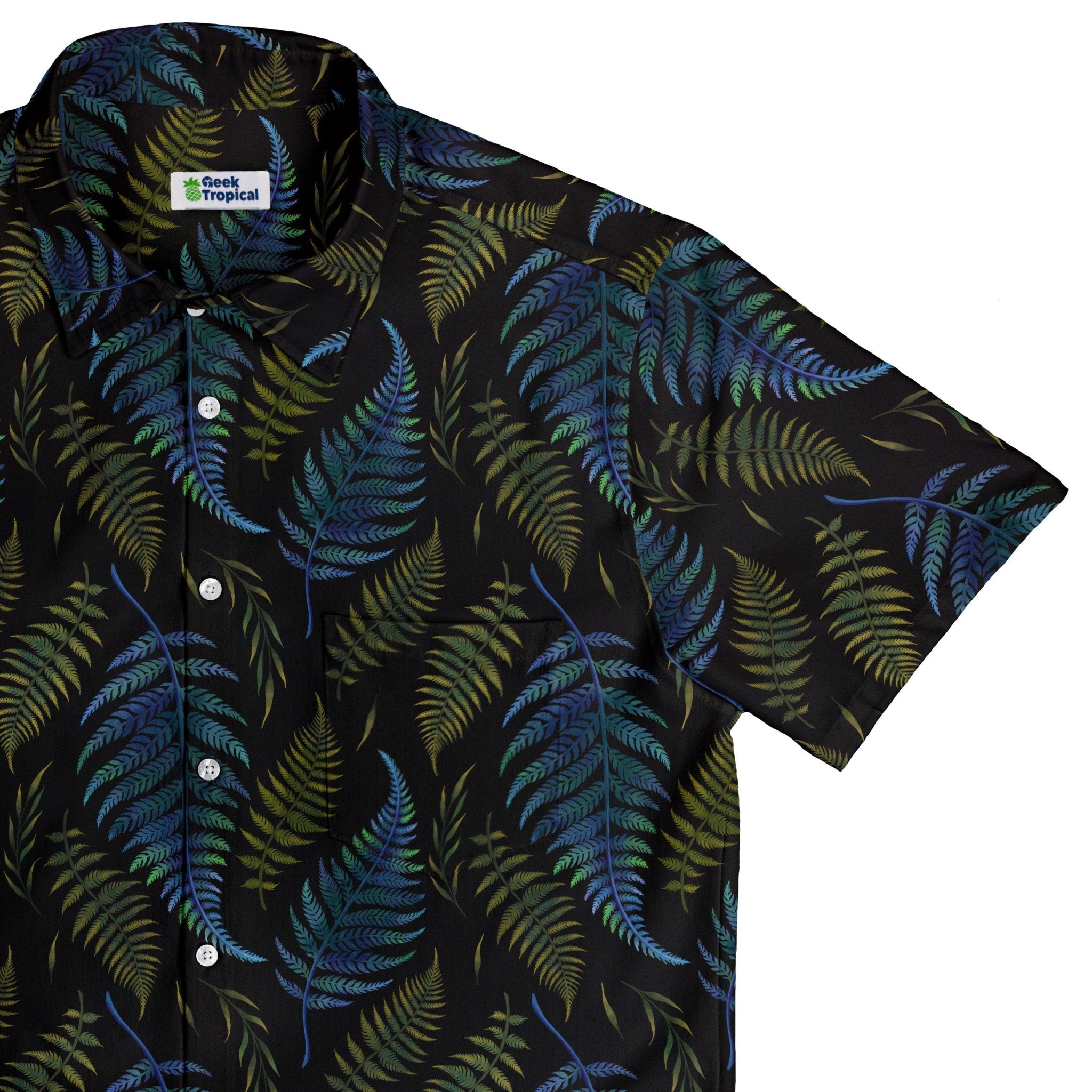 Episodic Ferns Button Up Shirt - XS - Hawaiian Shirt - No Pocket -