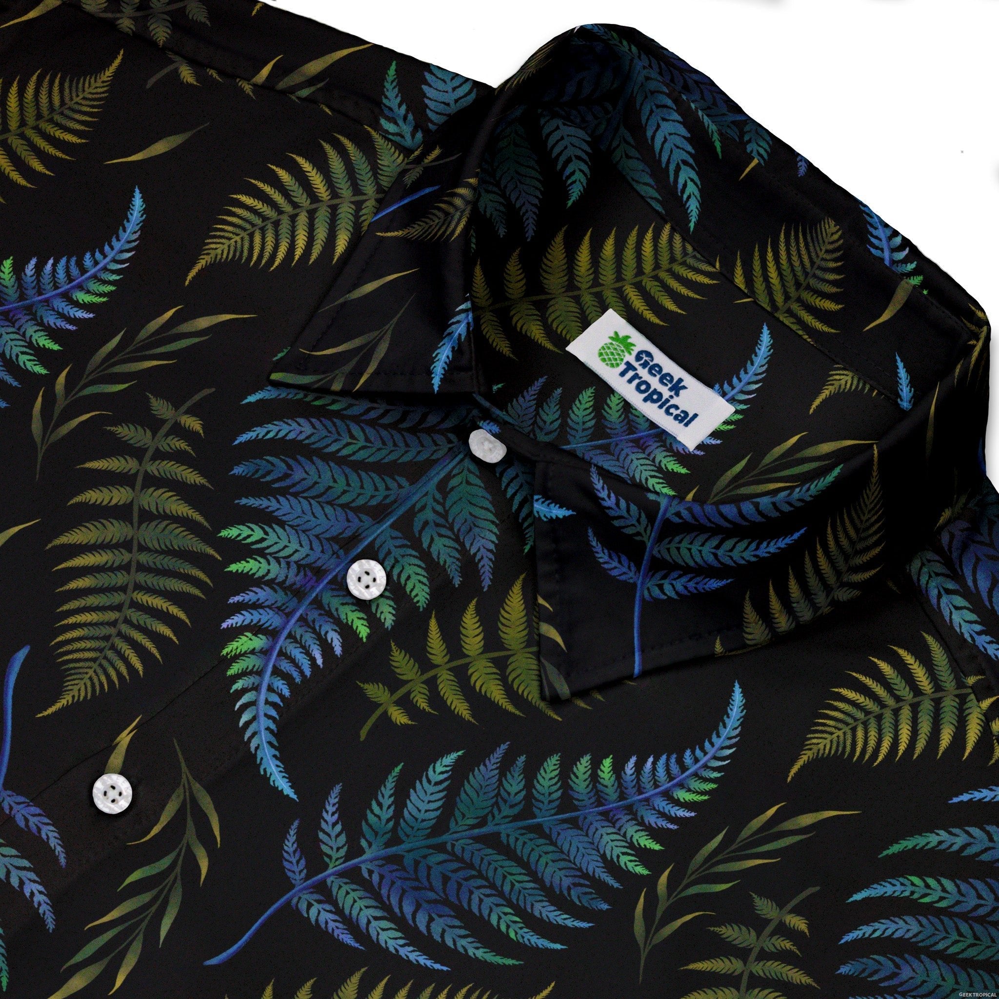 Episodic Ferns Button Up Shirt - XS - Hawaiian Shirt - No Pocket -