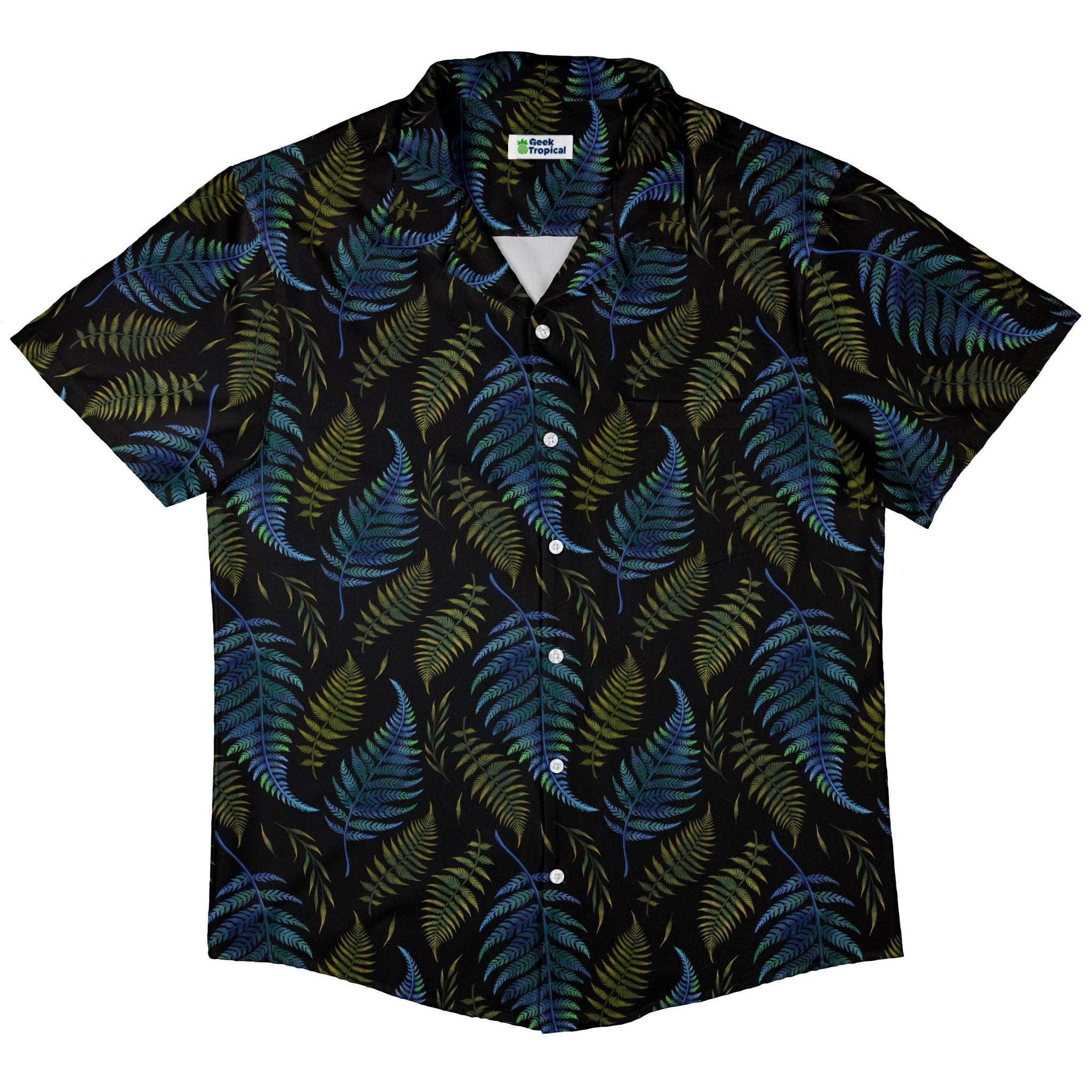 Episodic Ferns Button Up Shirt - XS - Hawaiian Shirt - No Pocket -