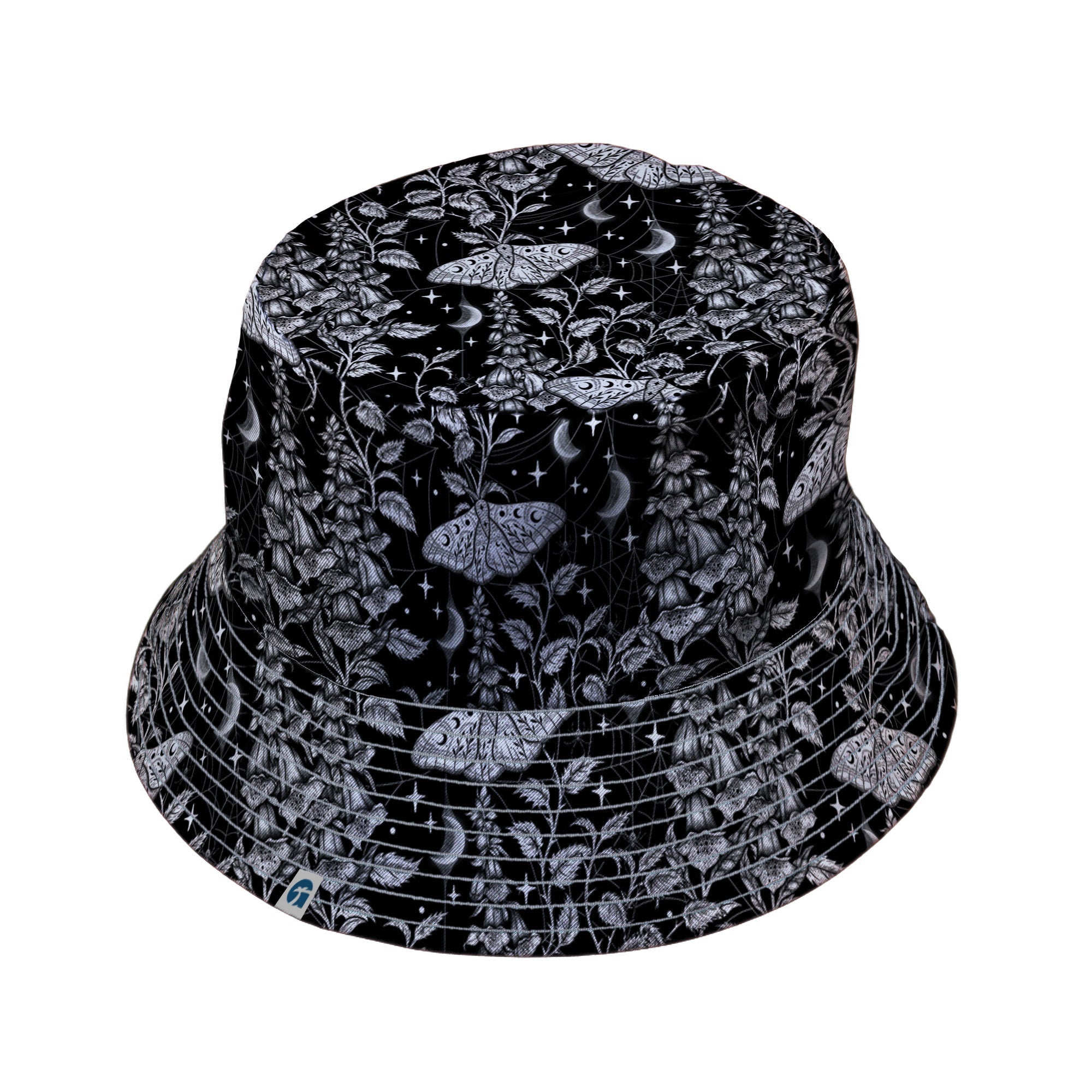 Episodic Moth Black White Night Bucket Hat - M - Grey Stitching - -