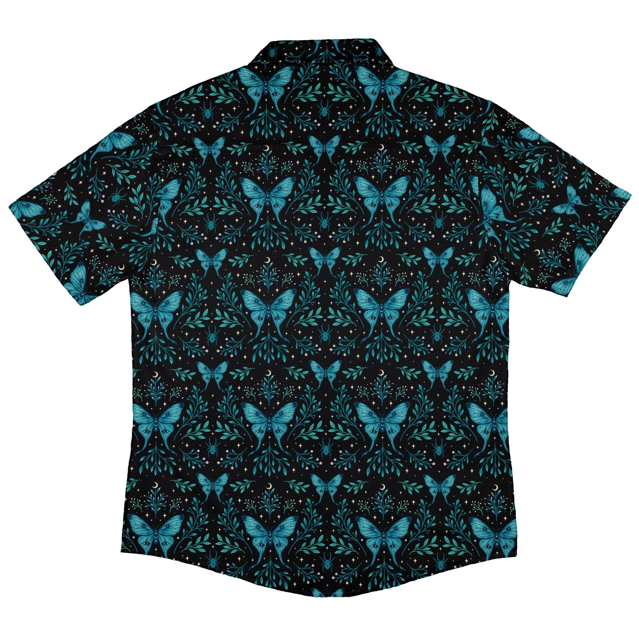Episodic Mystical Butterfly Blue Button Up Shirt - XS - Hawaiian Shirt - No Pocket -