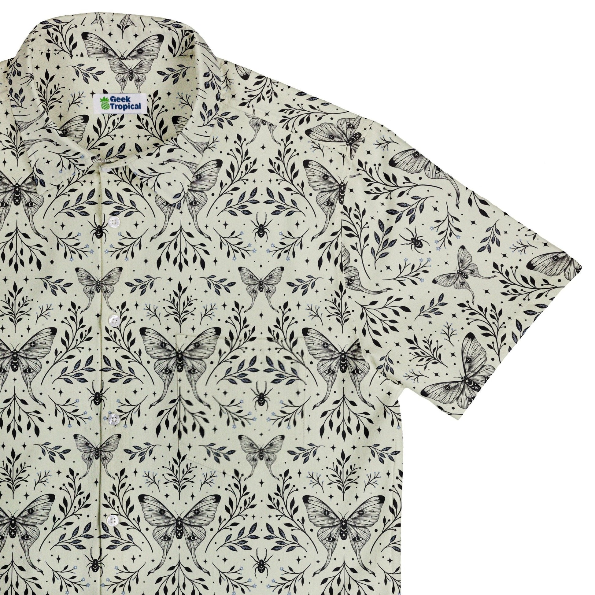 Clearance Ready - to - Ship Episodic Mystical Butterfly Button Up Shirt Geek Nerd adult sizing Botany Print Clearance