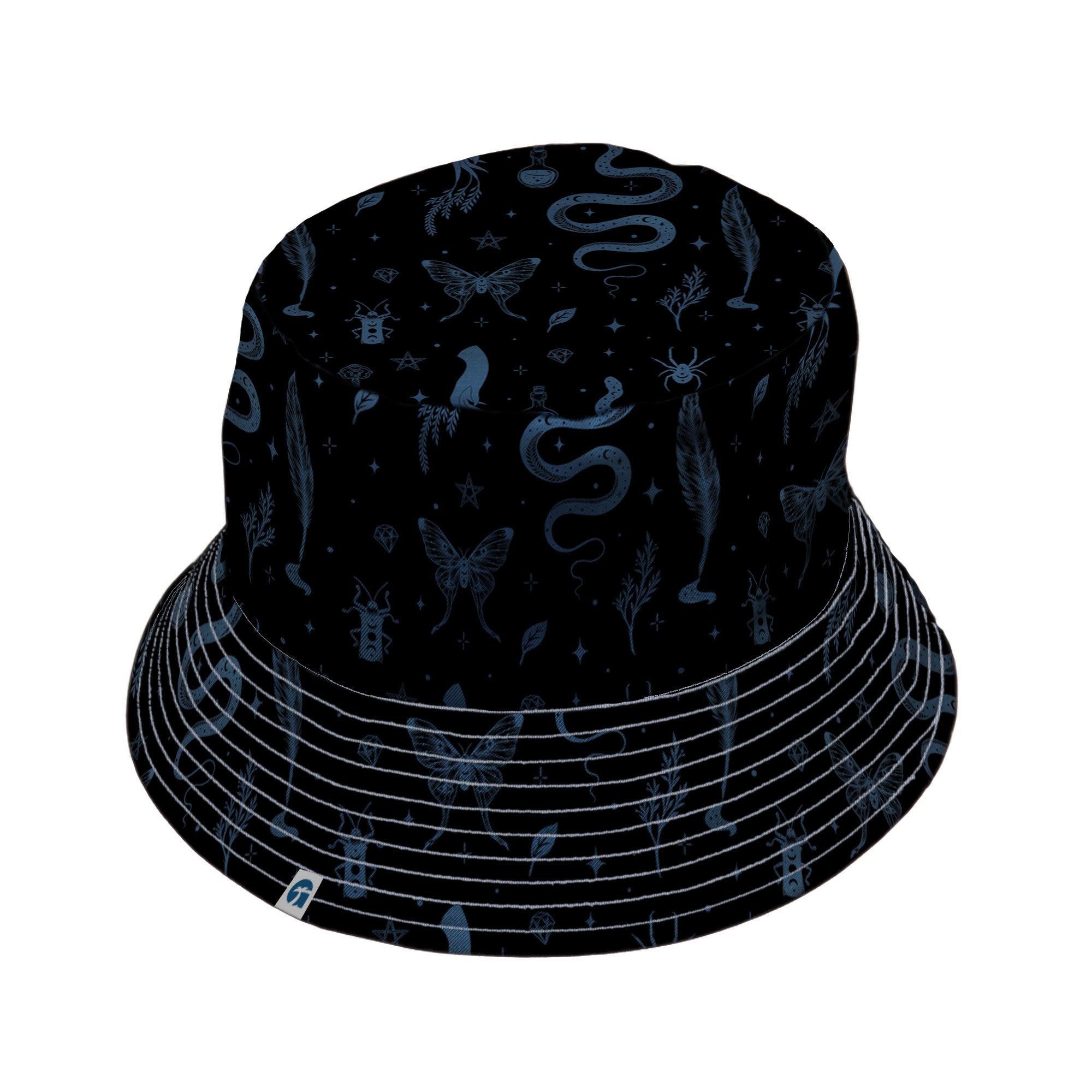 Episodic Mystical Collection Black Bucket Hat - M - Grey Stitching - -