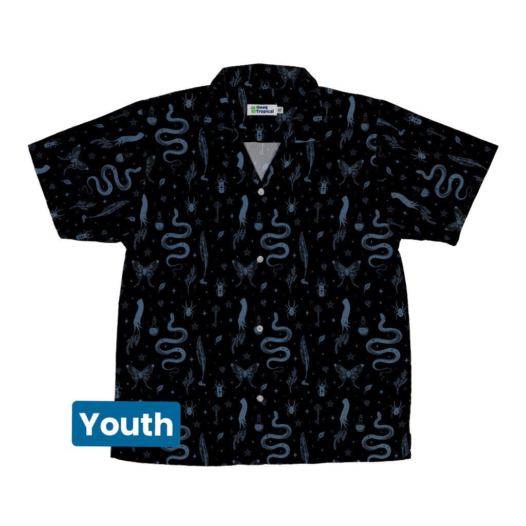 Episodic Mystical Collection Black Youth Hawaiian Shirt - YXS - -