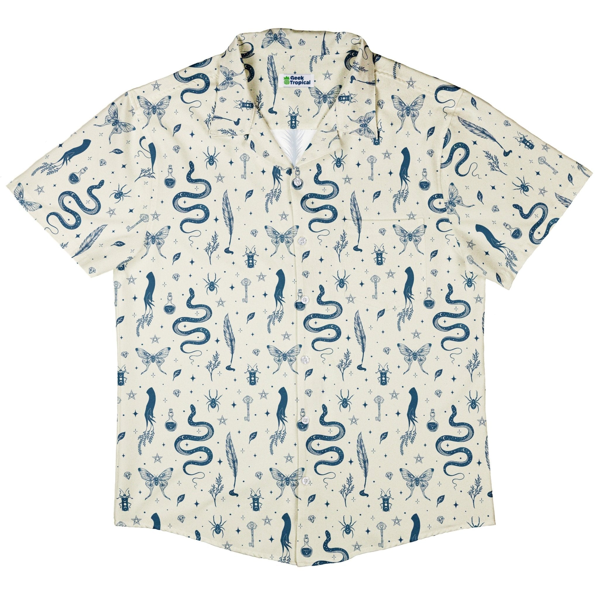 Clearance Ready - to - Ship Episodic Mystical Collection Button Up Shirt Geek Nerd adult sizing Botany Print Clearance