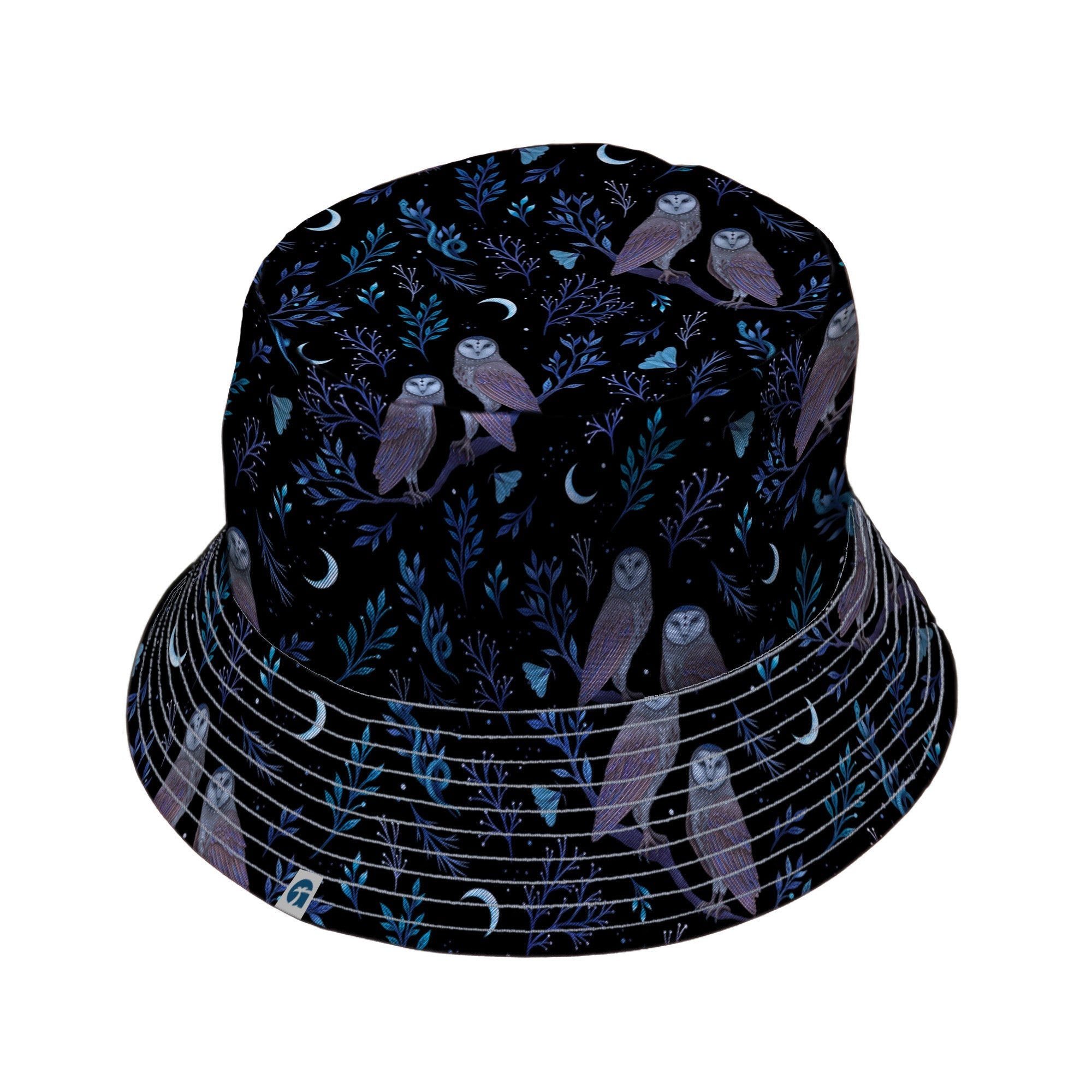 Episodic Owl Floral Bucket Hat - M - Grey Stitching - -