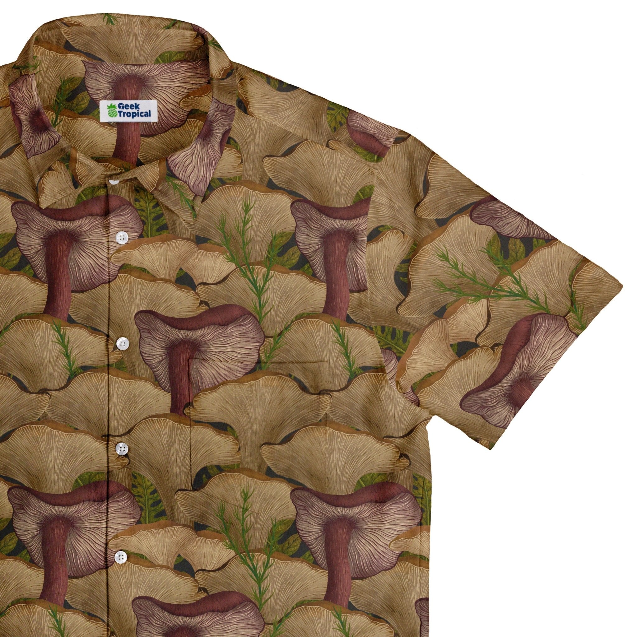 Episodic Oyster Mushroom Button Up Shirt - XS - Hawaiian Shirt - No Pocket -
